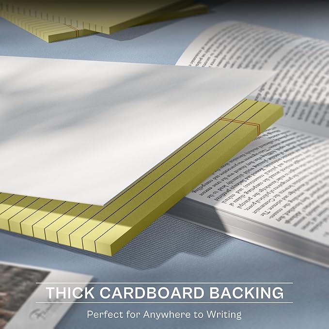 4 Pack Yellow Notepads 8.5x11 Yellow Legal Pads 30 Sheets Perforated Yellow Pads Paper Wide Ruled Writing Pad 70gsm Premium Thick Paper Double-Sided Printing Note Pads for Students, Office, Business