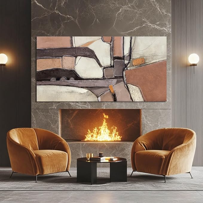 Large Wall Art Grey Canvas Art Wall Decor and Abstract Wall Art Framed for Living Room, Bedroom, and Office, 24" x 48"
