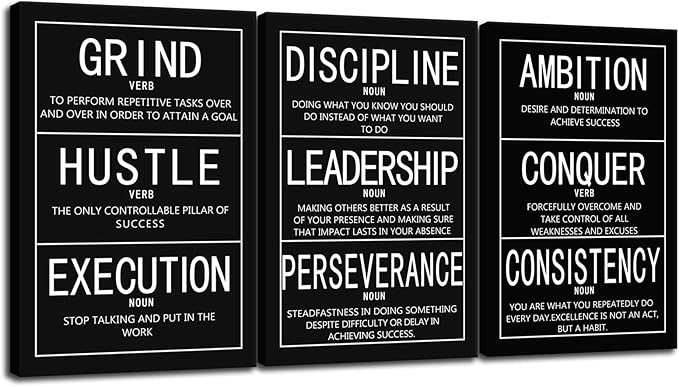 WYJZDZQ8 Motivational Canvas Office Print Wall Art Inspirational Poster Picture Painting Modern Inspiring Artwork for Home Living Room Office Decor Stretched and Framed Ready to Hang[72''Wx 36''H]