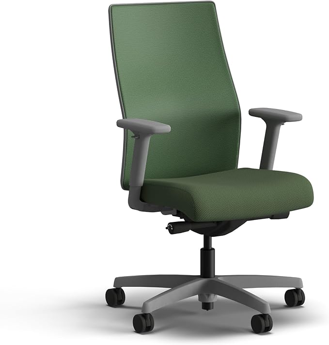 HON Ignition 2.0 Mid Back Task Chair, Spectrum Mesh, Advanced Synchro-Tilt Control, Office Chair with Lumbar Support, Height and Width Adjustable Arms, Titanium Frame, Leaf
