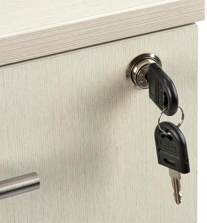 Safco Mayline MNBBFTSS Medina 3-Drawer Lockable Mobile File Cabinet, 26.75"H, Textured Sea Salt Laminate