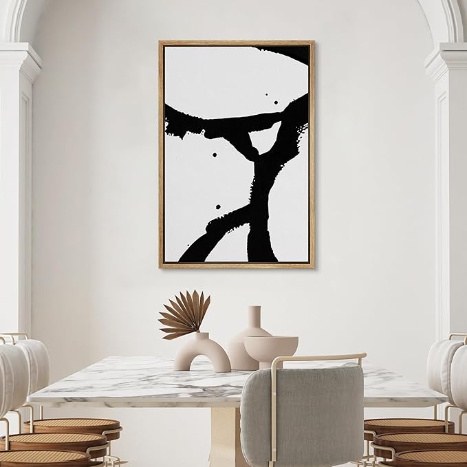 SIGNWIN Framed Canvas Wall Art Abstract Color Block Canvas Prints Home Artwork Decoration for Living Room,Bedroom - 16x24 inches