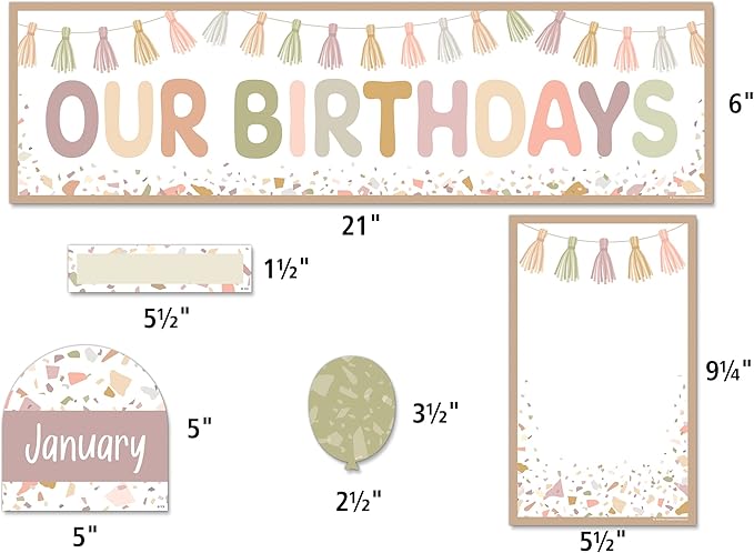Teacher Created Resources Terrazzo Tones Our Birthdays Mini Bulletin Board (TCR7208)