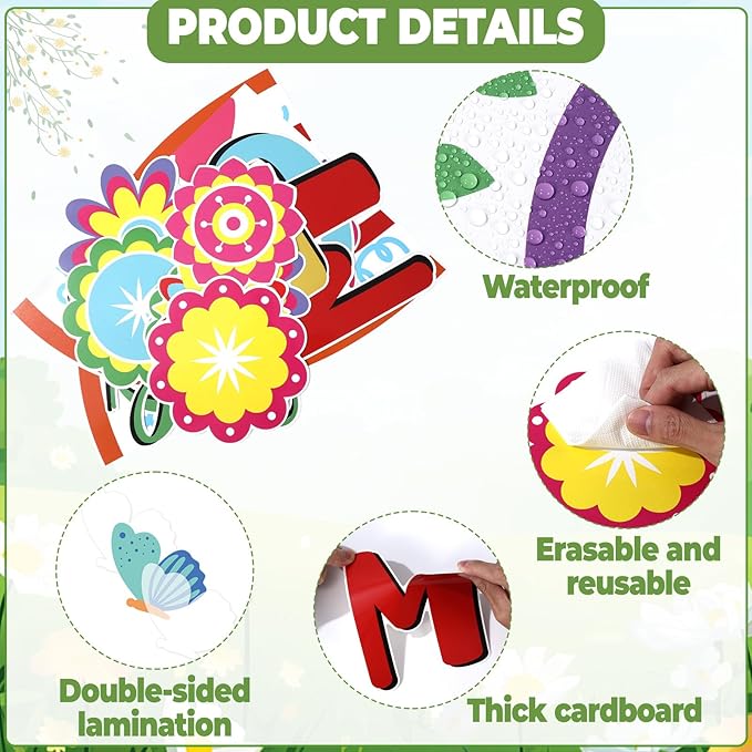 Spring Bulletin Board Set Bloom in God’s Love Classroom Decoration Religious Bulletin Board Jesus Flower Butterfly Cutouts for Spring Easter Christian Sunday School Church Chalkboard Wall Decor