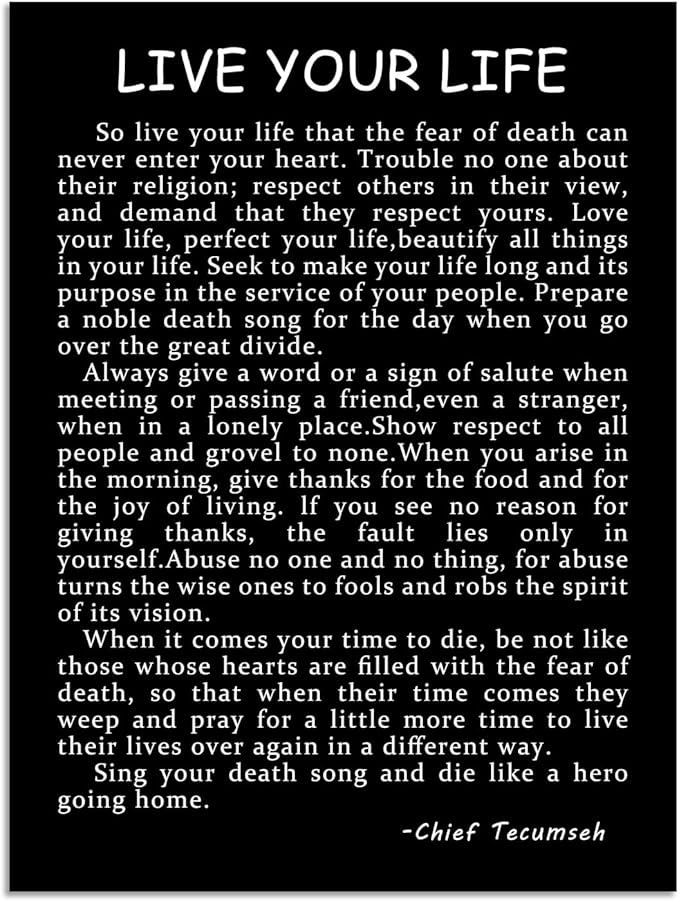 Live Your Life Motivational Wall Art Printed Modern Artwork Inspirational Canvas Poster for Living Room Hallway Office Home Decor Stretched and Framed [18" W X 24" H]