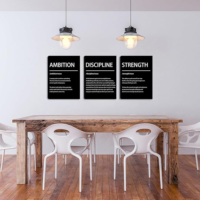 Halioyo Motivational Wall Art - 3 Pieces Inspirational Quotes Wall Decor for Office, Positive Affirmation Canvas Prints Posters for Bedroom Living Room Classroom Workspace, Ready to Hang (12x16 inch)