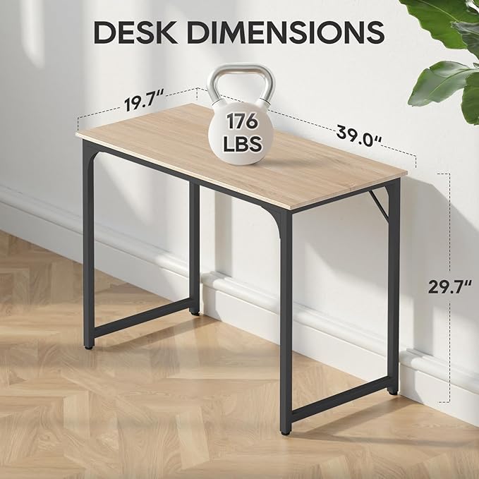 BestOffice Computer Desk,Home Office Desk, Modern Simple Style for Home Office Study Writing (Nature, 39 Inch)