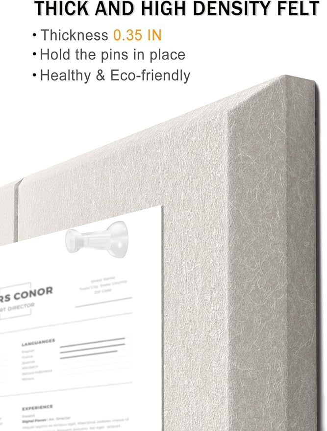 Hsurbtra Large Cork Board for Wall 36 x 24 Inch, 6 Pack Felt Bulletin Notice Board with Pushpins for Office Home School Farmhouse Wall Decor, Beige