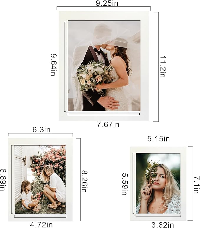 LUCKYLIFE Picture Frame Set 10-Pack, Gallery Wall Frame Collage with 8x10 5x7 4x6 Frames in White Finishes