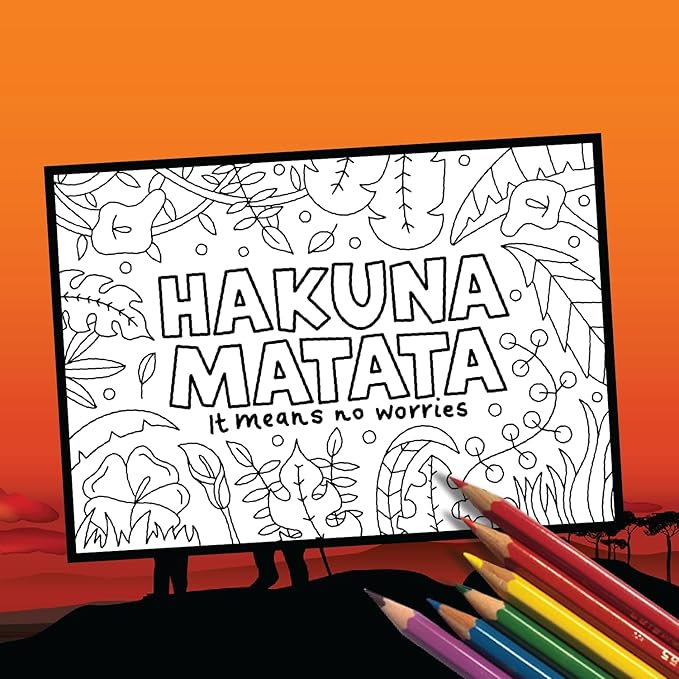 Coloring Broadway - Lion King Inspired Coloring Postcards (Set of 4), Circle of Life, Musical Merchandise, Printed on Matte Card Stock (5" x 7"), Perfect for a Broadway Theater Lover