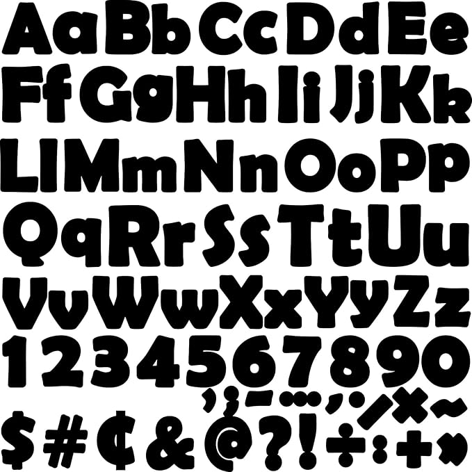 260 PCS Bulletin Board Letters for Classroom 4” Letters Combo Pack Set Classic Black Classroom Decorations Alphabet Numbers Symbols Letters for Bulletin Board Cutouts Card for Classroom Decor