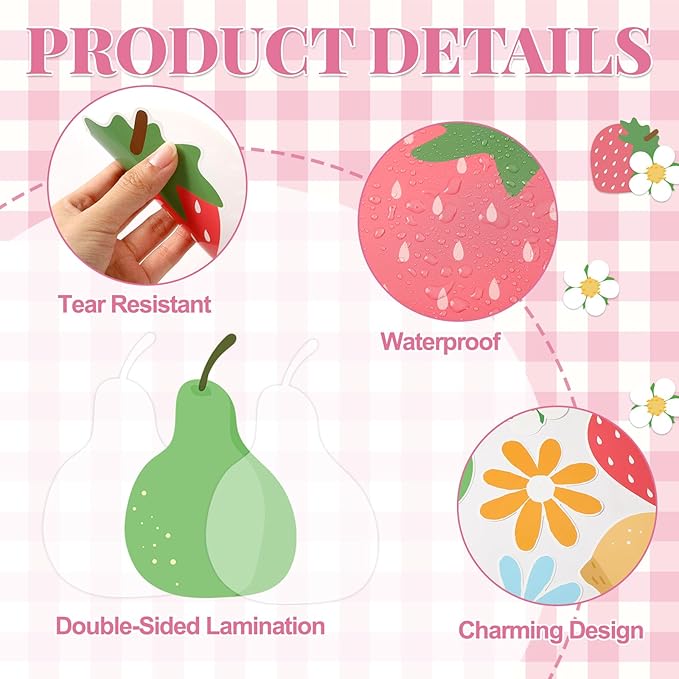 Hello Spring Bulletin Board Set Spring Fruit Floral Classroom Decoration Colorful Flowers Strawberry Paper Cutouts Flowers Theme Bulletin Board for School Classroom Chalkboard Wall Decor