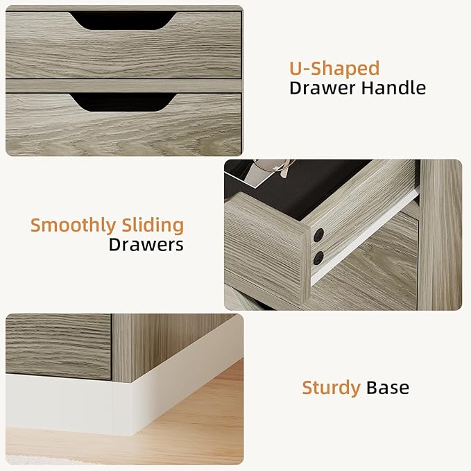Small Computer Desk with Drawers, 48 Inch Home Office Desk with Storage for Bedroom, Wood Writing Study Desk for Small Space, Walnut