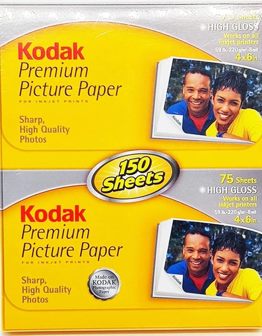 Kodak Premium Picture Paper for Inkjet Printers, 150 Sheets