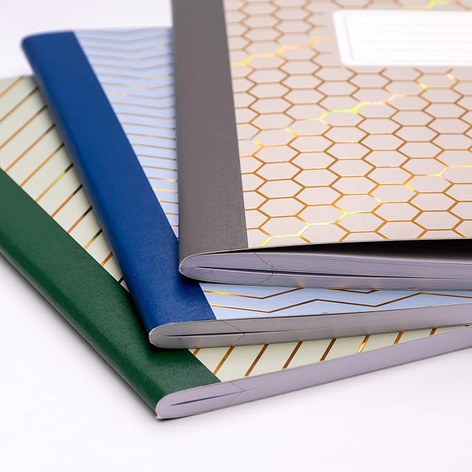 Pukka Pad Haze B5 Composition Books – Pack of 3 Notebooks with 140 Pages, 70 Sheets of College Ruled 80GSM Paper with Margin for School Notes, Office Organisation, or Home Memos – 9.75 x 7.5in