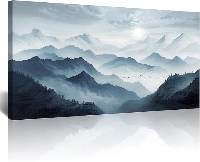 Lapremoly Large Canvas Wall Art For Living Room Wall Decorations For Office Bedroom Wall Decor Frame Pictures Artwork Home Decor Abstract Mountain Landscape Wall Painting Poster Hotel Decor 24"X48"