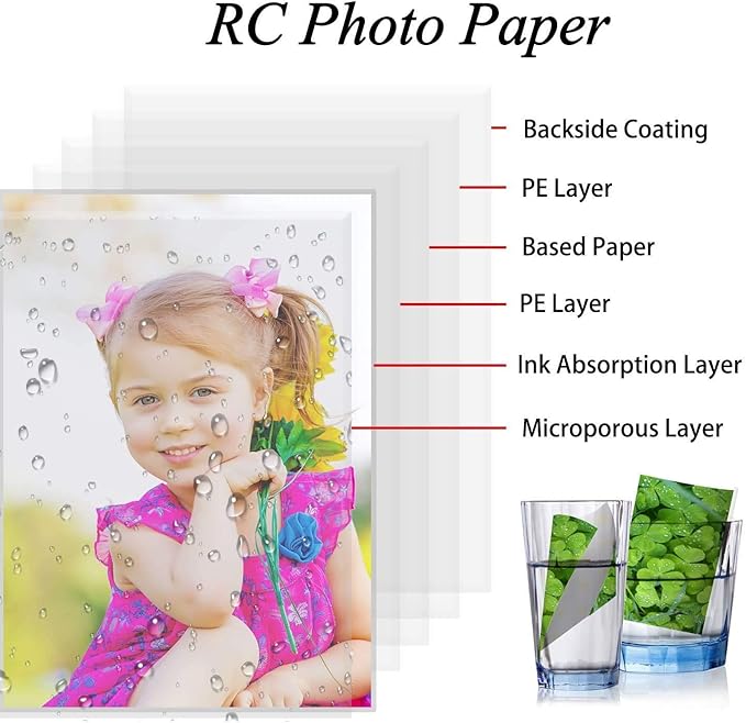 Koala Ultra Premium Photo Paper 4X6 In Satin Photo Printer Paper for Inkjet Printer Water-Resistant Semi Gloss 50 Sheets 72lb