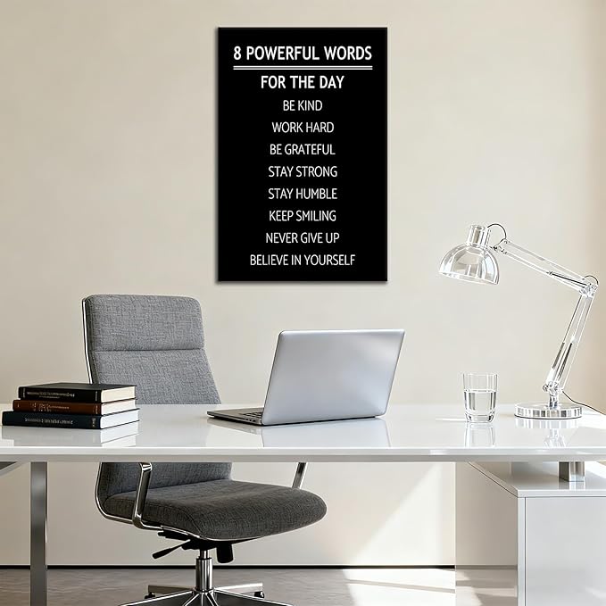 Inspirational Canvas Wall Decor Motivational Discipline Posters for Office Positive Quotes Picture Painting Artwork for Modern Gym Bedroom Living Room Gym Stretched and Framed [12''Wx 18''H]