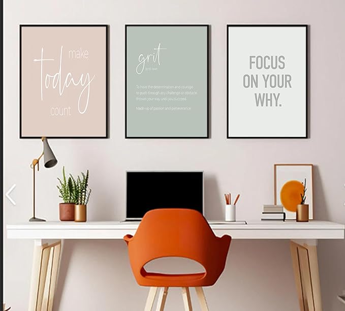 Inspirational Motivational Office Decor Posters Prints Unframed Set of 6, Minimalist Pastel Wall Art Print Decor, Positive Affirmations Team Teamwork Difference Maker Wall Picture,12"x16"unframed