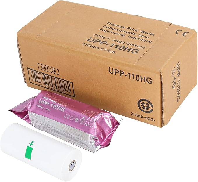 UPP-110HG High Gloss Ultrasound Paper Film/Media,Replacement for Sony Upp-110HG,110 mm x 18m (10)