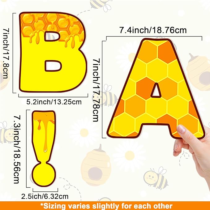 150 PCS Large 7" Bulletin Board Letters Set, Hive Honey Theme Party Classroom Alphabet Cutout Letter for Bulletin Board Display Home School Class, A Great Helper to Inspire Students' Learning Interest