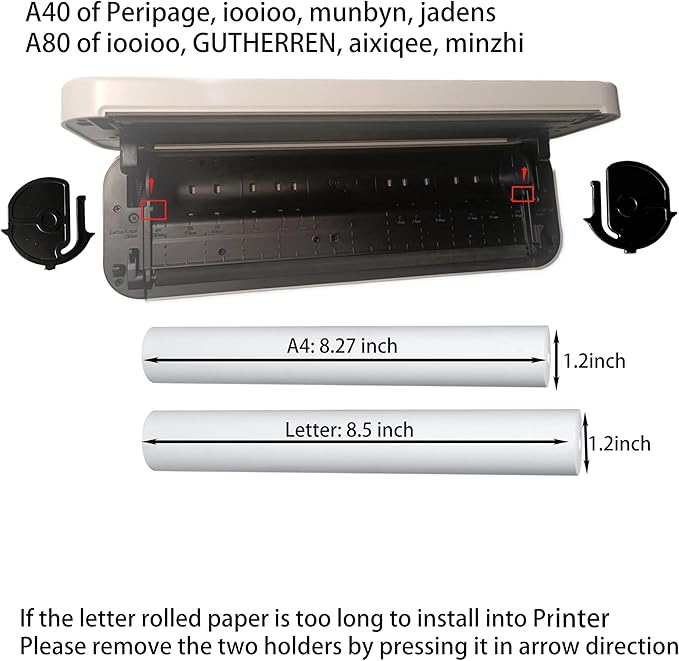 iooioo, 8 rolls, thermal printer paper 8.5x11 letter size, rolled, BPA free. For aixiqee, IOOIOO, GUTHERREN, minzhi, Jadens, Gloryang, Peripage, Munbyn, Hprt, Phomemo, other printers(lasting 3 years)
