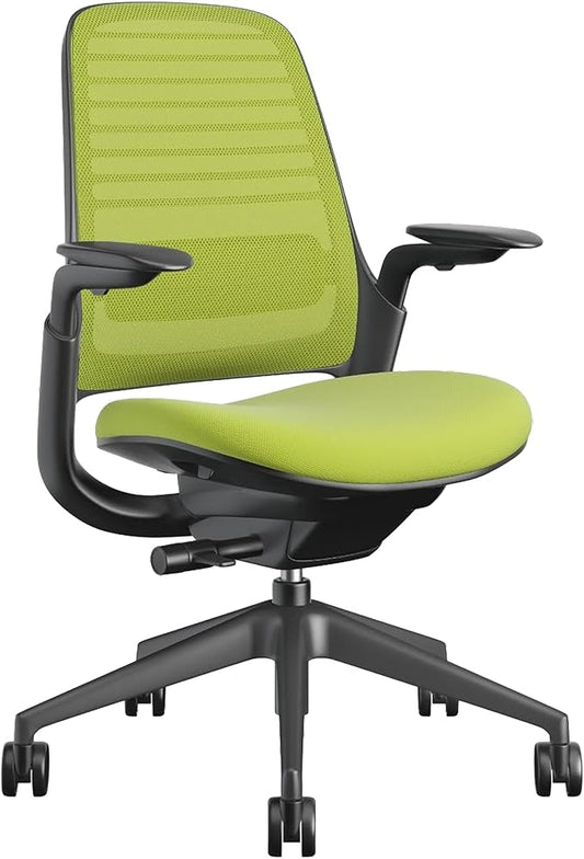 Steelcase Series 1 Office Chair - Ergonomic Work Chair with Wheels for Carpet - Helps Support Productivity - Weight-Activated Controls, Back & Arm Support - Easy Assembly - Wasabi