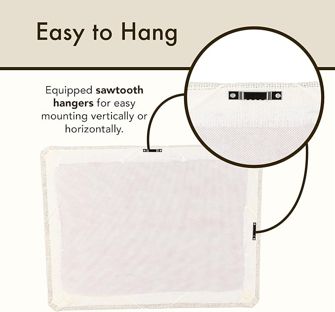 White Burlap Covered with Criss-Cross Twine Bulletin Picture & Memo Board, 19.75 x 15.75