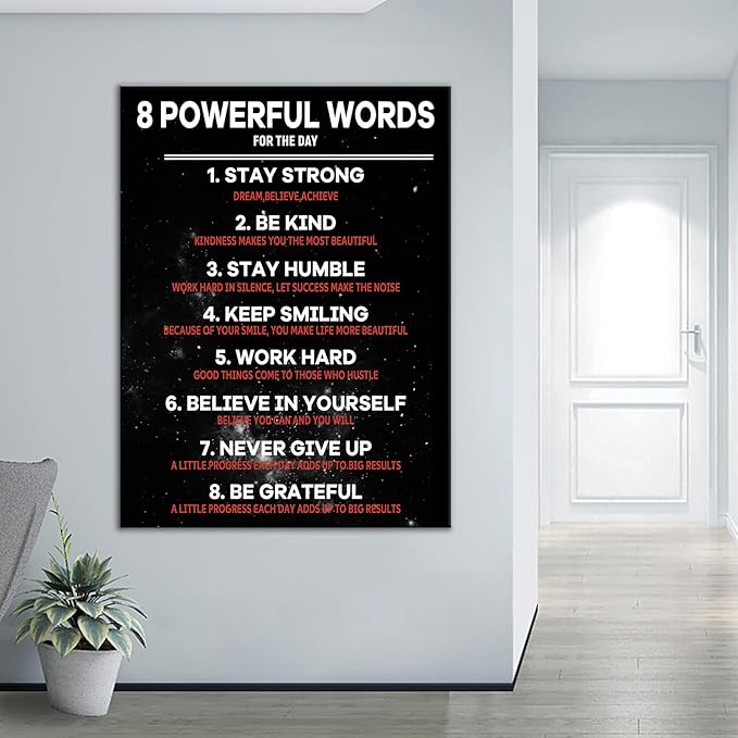 Inspirational Canvas Poster Print Wall Art Motivational Entrepreneur Quotes Positive Theme Picture Painting Wall Decor Artwork for Home Living Room Office Gym Stretched and Framed [30''Wx 40''H]