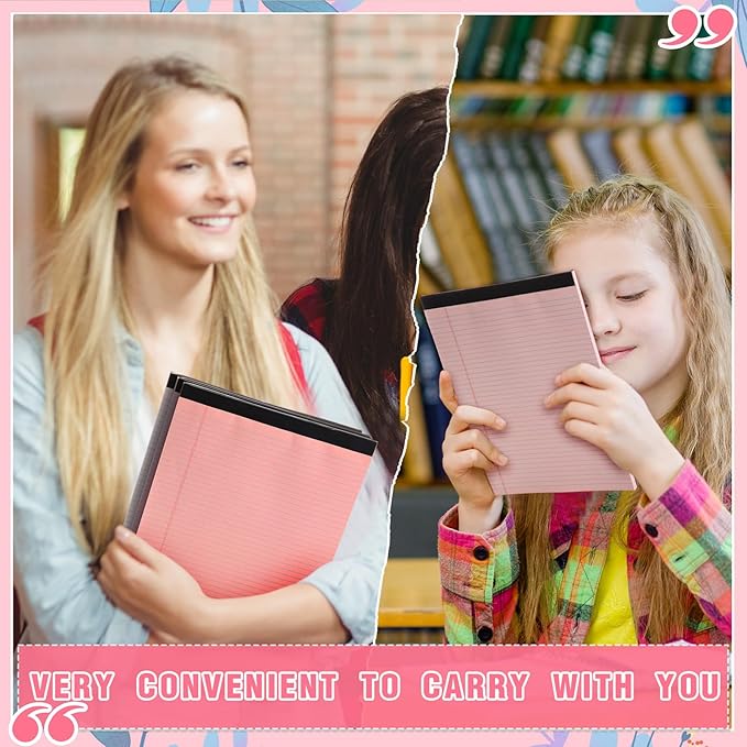 Fuutreo 8 Pcs 8.5'' x 11'' Colored Legal Pad 50 Sheets Per Writing Pads Narrow Ruled Notepad Perforated Writing Notepad Office Supplies for College Office Business (Sweet Color)