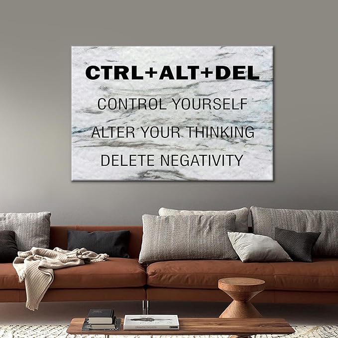 Inspirational Canvas Poster Wall Art Motivational Entrepreneur Quote Picture Print Positive Energy Painting Wall Decor Artwork for Home Living Room Hallway Office Stretched and Framed [36''Wx24''H]