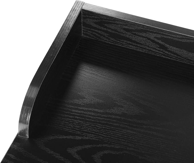 Homy Casa Modern Black Computer Desk with X-Frame Metal Legs, 47.2" x 19.7" Writing Table, Raised Edge, Minimalist Home Office Workstation