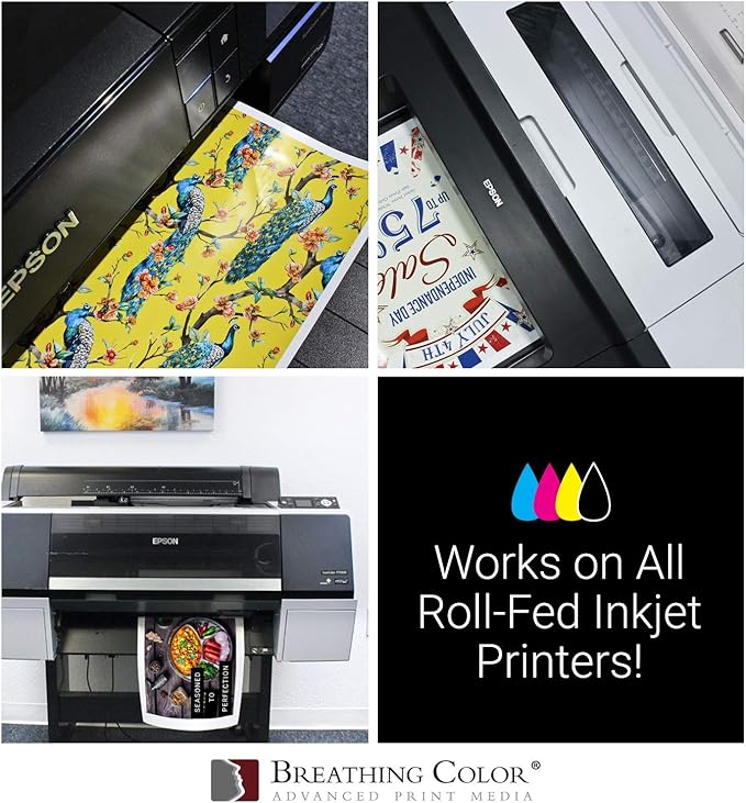 Photo Peel Glossy Printable Adhesive Vinyl Roll 17 inches x 10 feet Inkjet Peel and Stick Sticker Paper Works with All Inkjet Printers Including Professional Makes and Models