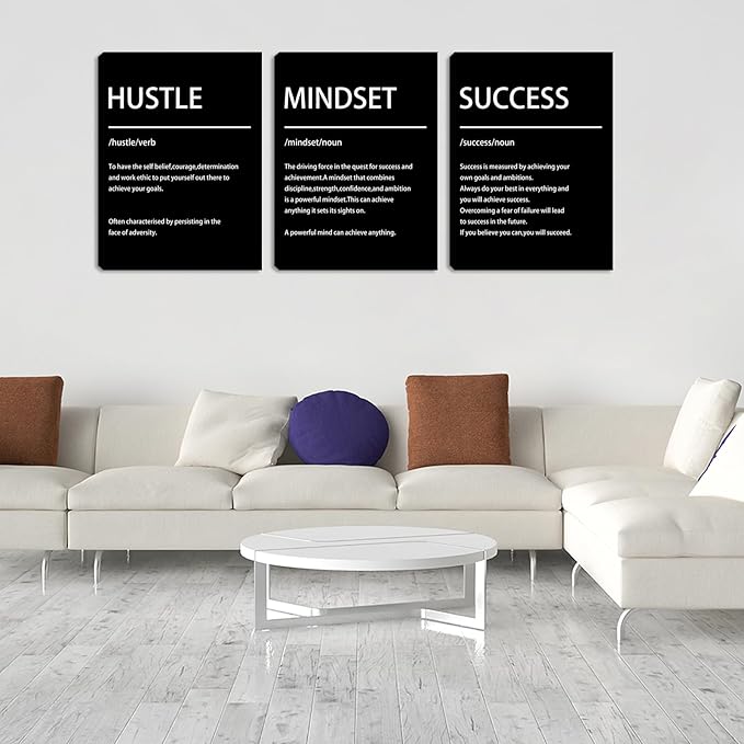 Motivational Wall Decor-3 Pieces Inspirational Canvas Wall Art, Positive Affirmation Poster Print Painting for Office Classroom Dorm Bedroom Living Room, 16x24 inch