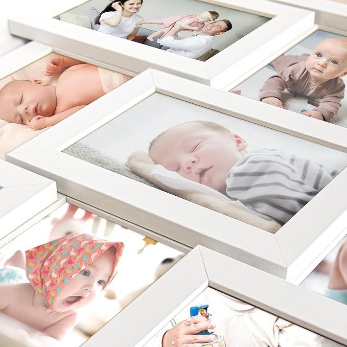 HELLO LAURA Collage Picture Frames - 12 Opening Photos Display Picture Frame Collage for Wall Hanging Photo Frame for Friends Family Gifts Home Living Room Wall Decor