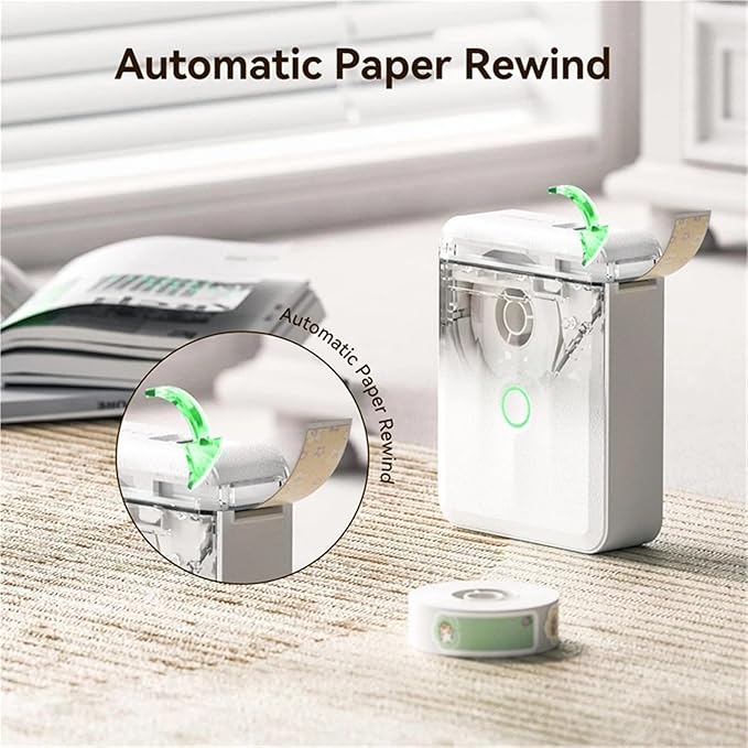 Label Printer, D110 Version Thermal Label Printer Mini Portable Smart Maker with Tape for Office Home Kitchen School(D110-Green Standard)