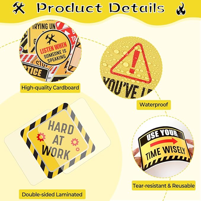 gisgfim Construction Bulletin Board Decorations Tools for Success Classroom Positive Saying Paper Cutouts Motivational Sign Bulletin Board Set for Teacher Student Welcome Back to School Decor Supplies