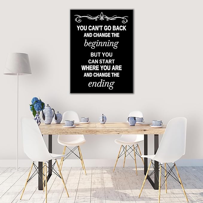 DINGFUN Motivational Office Wall Decor Inspirational Poster Wall Art Inspiring Success Quotes for Home Positive Theme Picture Painting Artwork for Bedroom Workplace Gym Ready to Hang [18''Wx24''H]