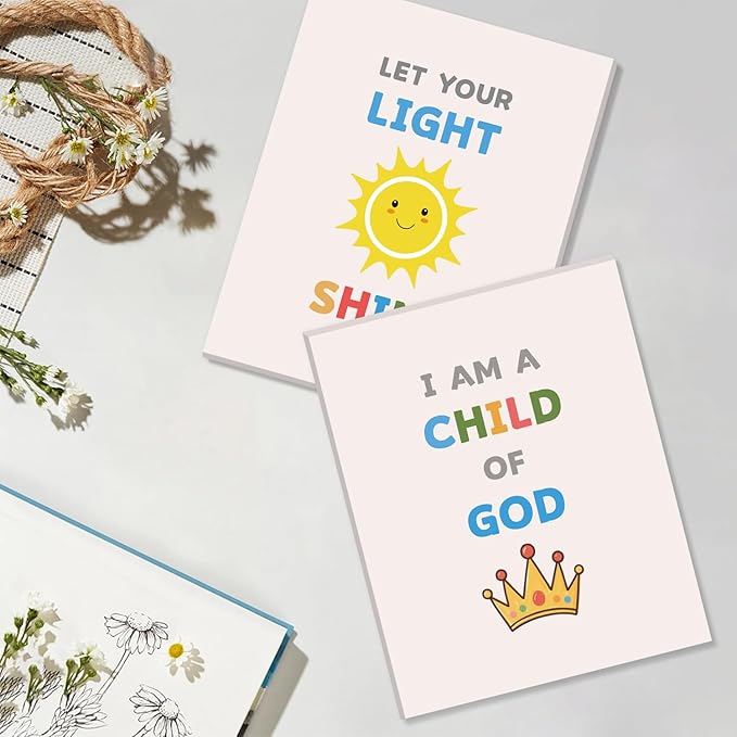 CHDITB Christian Inspirational Canvas Wall Art, God's Promises Classroom Wall Decor, Set of 6 Religious Posters, Bible Verse Artwork, Faith-Based Art Prints for Home Nursery Office - 8”x10”