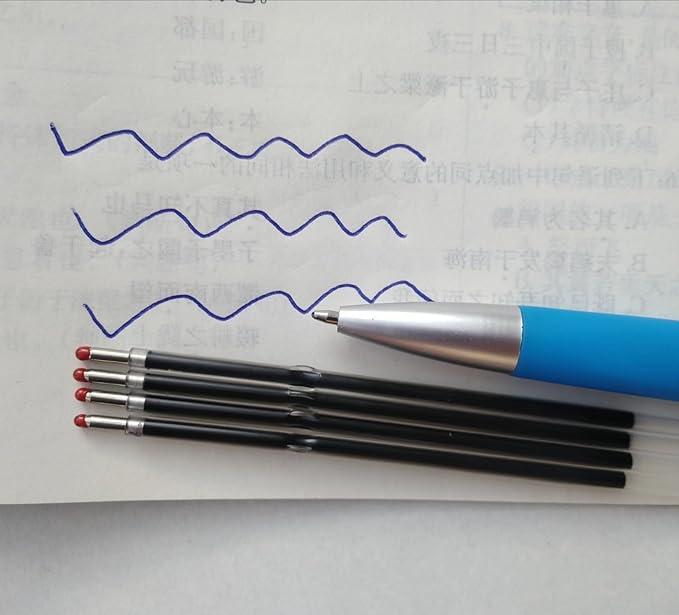100 Pcs Ball Point Pen Refills Blue,1.0 mm Replaceable Pen Refills,Size 4.2 inch/107mm,Send 1 Retractable Ballpoint Pen,for Office School Supplies (Blue)