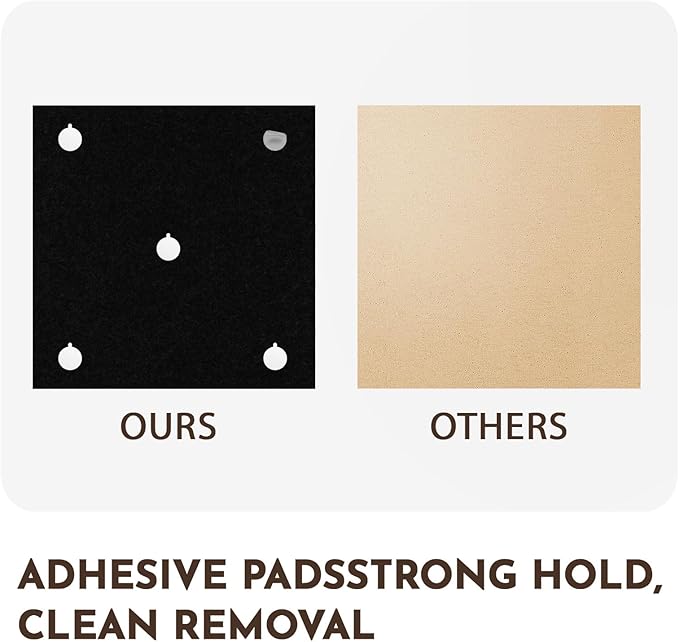 MISSDAY Black Acoustic Wall Panel Felt Bulletin Board 48" x 36" Cork Board for Wall, 12-Pack Boards with 72 Removable Adhesive Tabs, 50 Pins, Pin Board for Home Office Classroom Soundproof Wall Tile