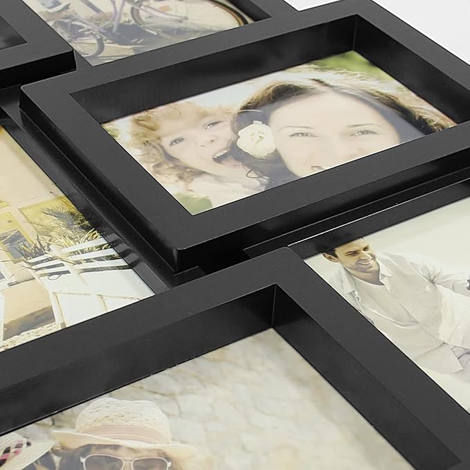 HELLO LAURA Picture Frames Collage Wall Decor - 21 Picture Collage Frames for 4x6 Photos Display Wall Hanging Gallery Frame Set Photo Collage Frame for Home Living Room - Black