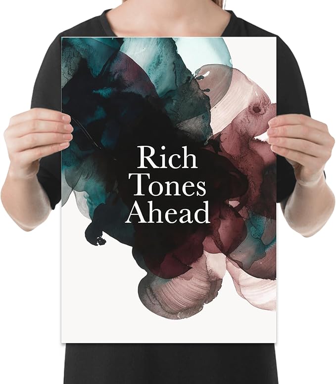 Modern Home Office Poster Print - Rich Tones Abstract Wall Art - 13x19 - Trendy Palette Decor