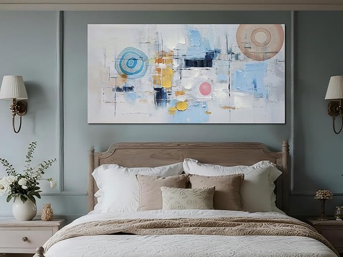 Arjun Abstract Wall Art Canvas for Living Room, Abstract Art Wall Decor Modern Extra Large Framed, Wall Art for Mens Room Textured Painting, Bedroom Picture Dining Room Artwork Office Home Big 59"x28"