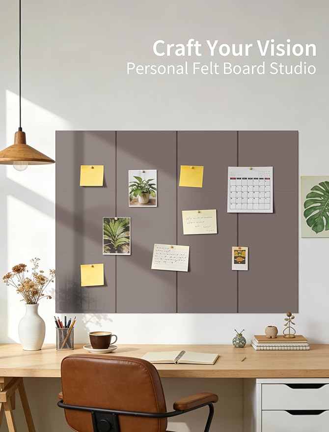 Large Bulletin Board 48"x 48" Cork Boards for Walls, 12 Pack Felt Wall Panels Photo Board, Cork Board for Office Home Pin Board