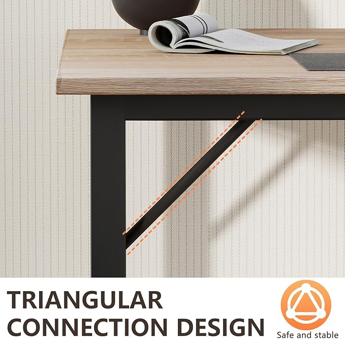 BestOffice Computer Desk,Home Office Desk, Modern Simple Style for Home Office Study Writing (Nature, 55 Inch)