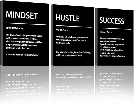 Motivational Wall Decor-3 Pieces Inspirational Canvas Wall Art, Positive Affirmation Poster Print Painting for Office Classroom Dorm Bedroom Living Room, 16x24 inch