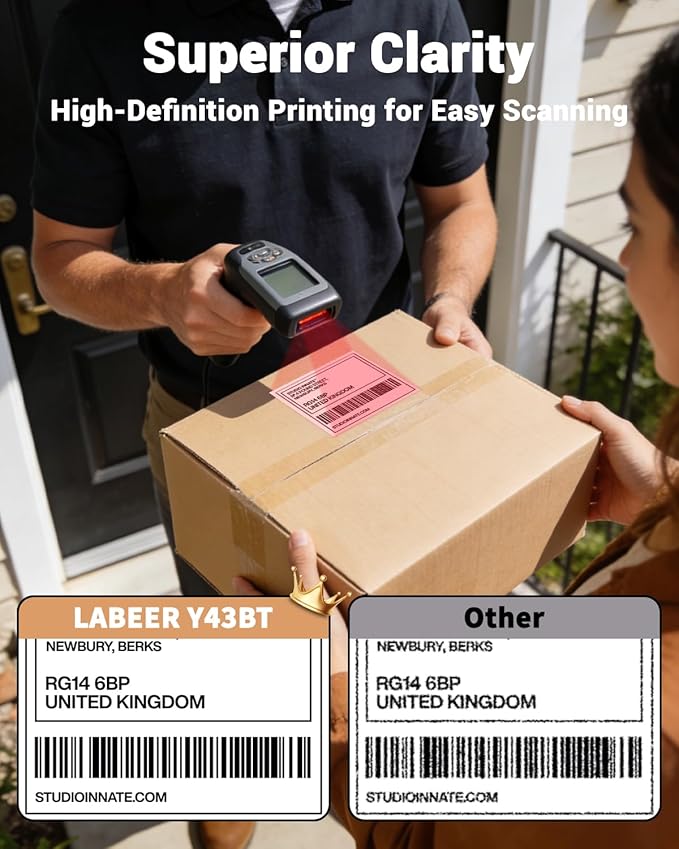 Labeer Bluetooth Thermal Label Printer, 4x6 Wireless Label Sticker Printer for Small Business, Office or Home, Compatible with iPhone, Android, Windows, Mac, Etsy, Amazon, Shopify, UPS