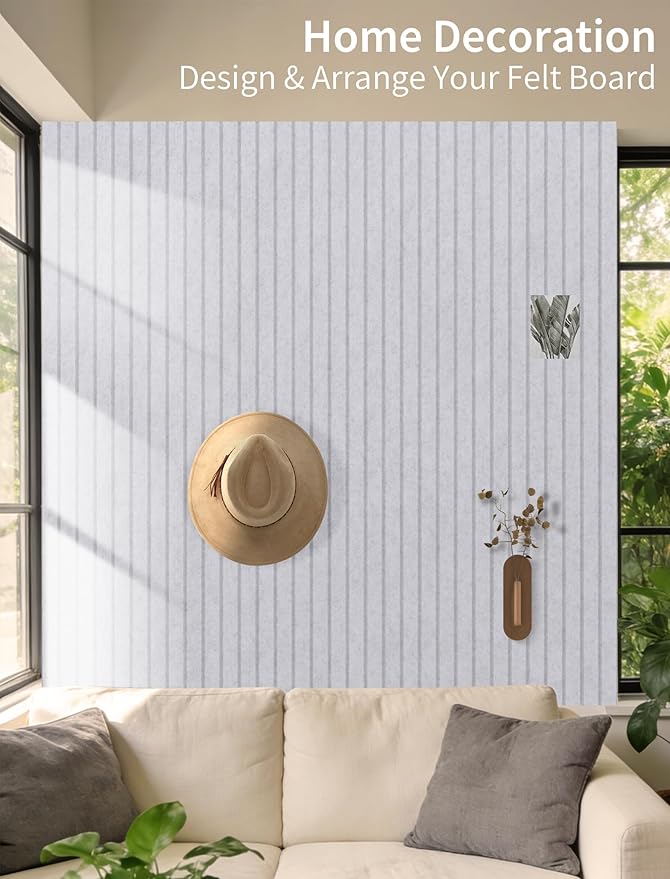 Large Bulletin Board 48"x 24" Cork Boards for Walls, 12 Pack Felt Wall Panels Photo Board, Cork Board for Office Home Pin Board