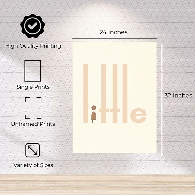 ALPINE INK CO. Little Canvas Poster - Simple Text Illustration Artwork - Modern Soft Neutral Style - Nursery Bedroom Scandinavian Decor - 24x32 Unframed Canvas Print